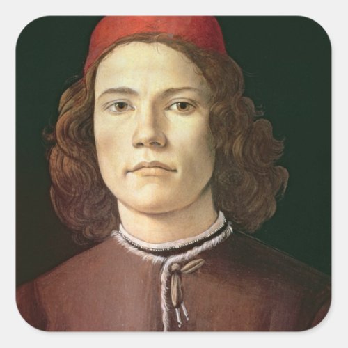 Portrait of a Young Man c1480_85 Square Sticker