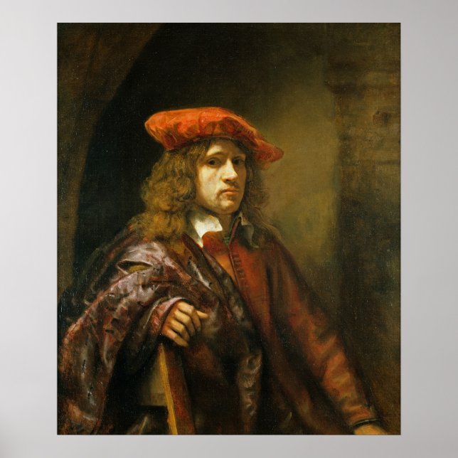 Portrait of a young man in a red cap poster (Front)