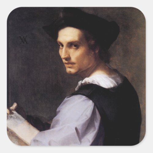 Portrait of a Young Man Square Sticker