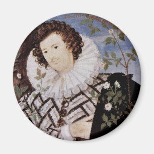 Portrait Of A Young Man Under Roses Oval Detail Magnet