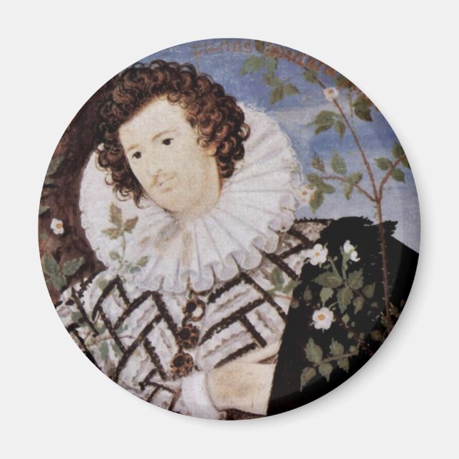 Portrait Of A Young Man Under Roses Oval Detail Magnet (Front)