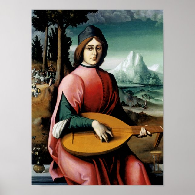 Portrait of a Young Man with a Lute Poster (Front)