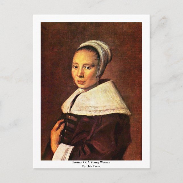 Portrait Of A Young Woman By Hals Frans Postcard (Front)