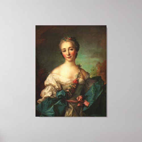 Portrait of a Young Woman by Jean_Marc Nattier Canvas Print