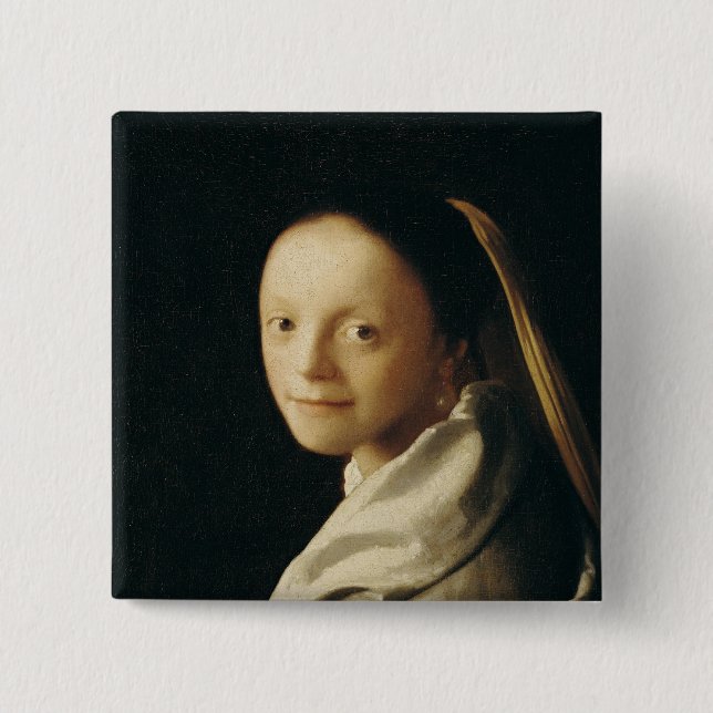 Portrait of a Young Woman, c.1663-65 Button (Front)