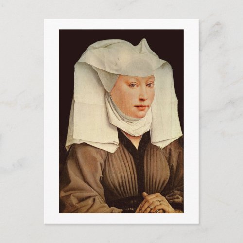 Portrait of a Young Woman in a Pinned Hat c1435 Postcard