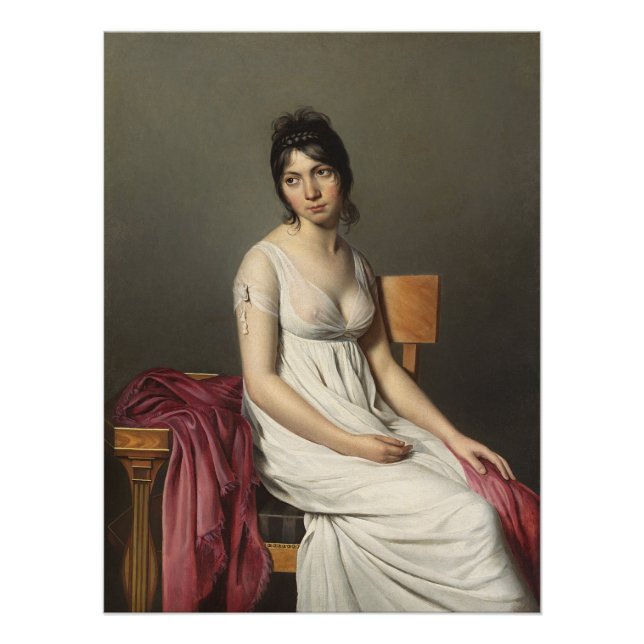 Portrait of a Young Woman in White Poster (Front)