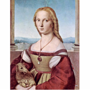 Portrait Of A Young Woman With A Unicorn Statuette