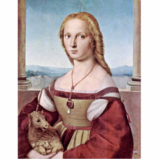 Portrait Of A Young Woman With A Unicorn Statuette (Front)