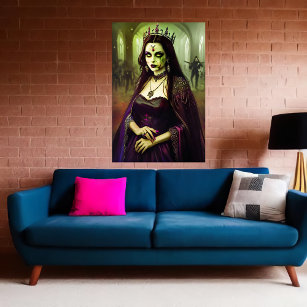 Portrait of a Zombie Queen   AI Art Poster