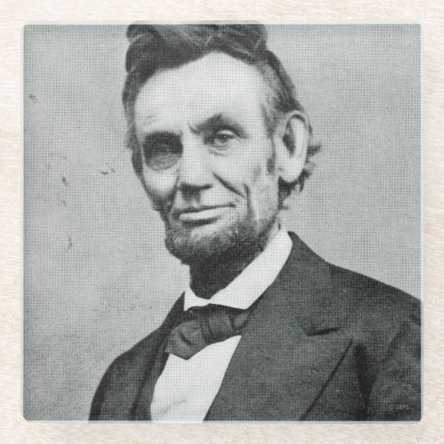 Portrait of Abe Lincoln 1 Glass Coaster (Front)