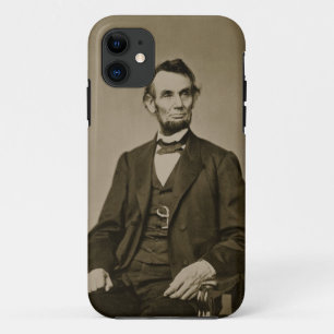 Portrait of Abraham Lincoln (1809-65) (b/w photo) iPhone 11 Case