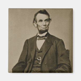 Portrait of Abraham Lincoln (1809-65) (b/w photo) Magnet