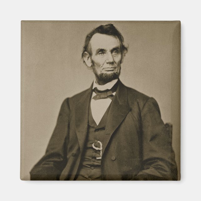 Portrait of Abraham Lincoln (1809-65) (b/w photo) Magnet (Front)