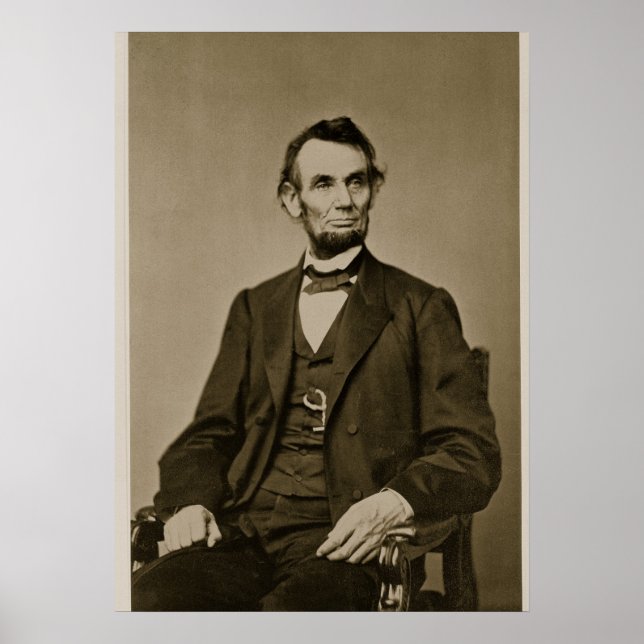 Portrait of Abraham Lincoln (1809-65) (b/w photo) Poster (Front)
