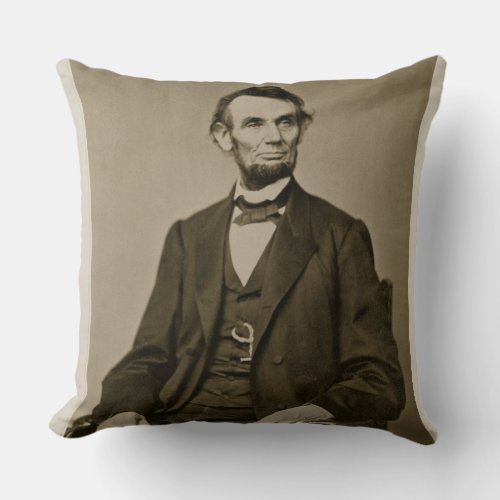 Portrait of Abraham Lincoln 1809_65 bw photo Throw Pillow
