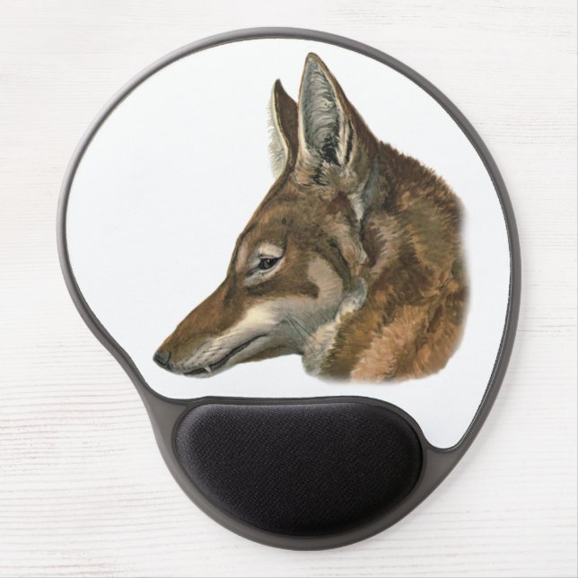 Portrait of Abyssinian Wolf Gel Mouse Pad (Front)