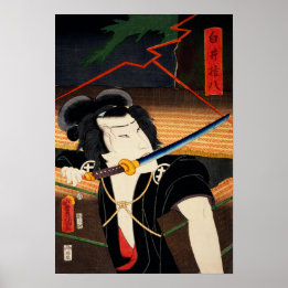 Portrait of Actor with Katana by Toyohara Kunichik Poster