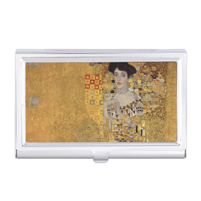 Portrait of Adele Bloch-Bauer by Gustav Klimt Business Card Case (Front)