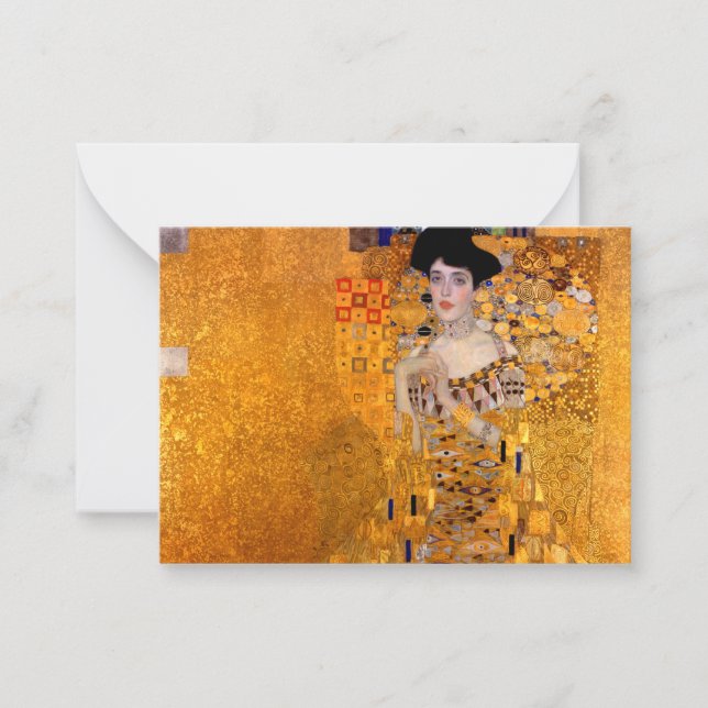 Portrait of Adele Bloch-Bauer I, 1907 by Klimt Note Card (Front)