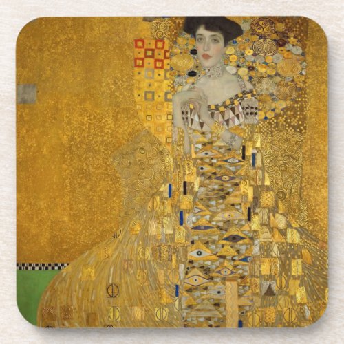 Portrait of Adele Bloch_Bauer I by Gustav Klimt Beverage Coaster