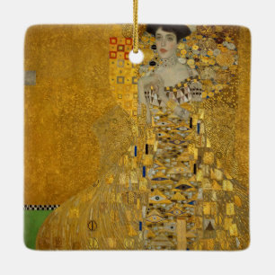 Portrait of Adele Bloch-Bauer I by Gustav Klimt Ceramic Ornament