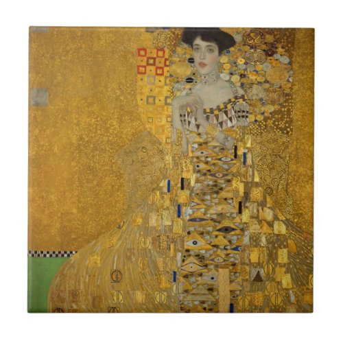 Portrait of Adele Bloch_Bauer I by Gustav Klimt Ceramic Tile