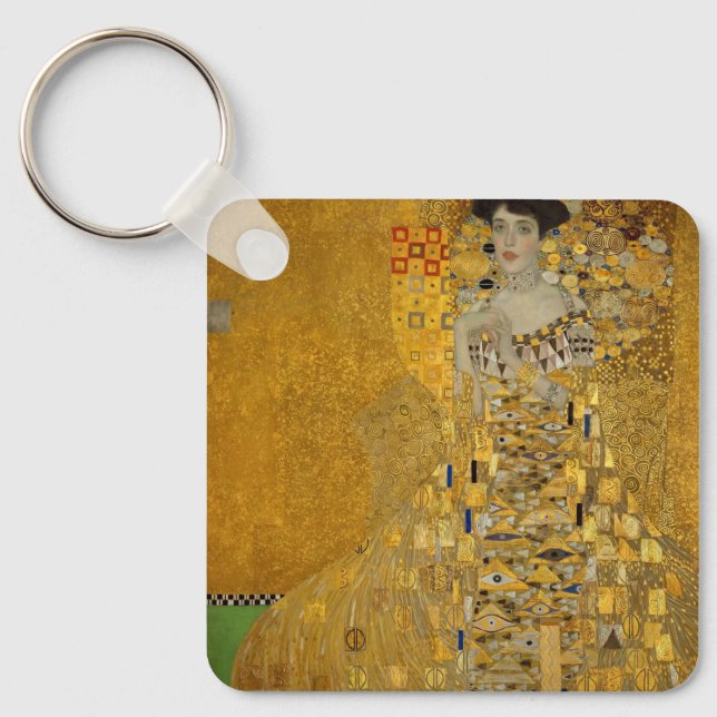 Portrait of Adele Bloch-Bauer I by Gustav Klimt Keychain (Front)