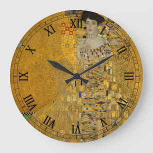 Portrait of Adele Bloch-Bauer I by Gustav Klimt Large Clock