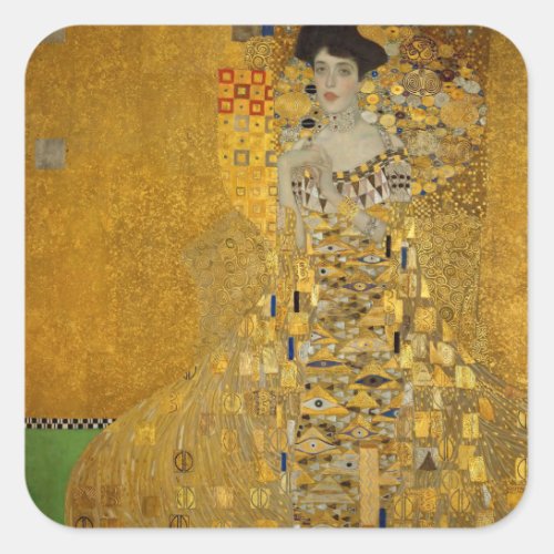 Portrait of Adele Bloch_Bauer I by Gustav Klimt Square Sticker