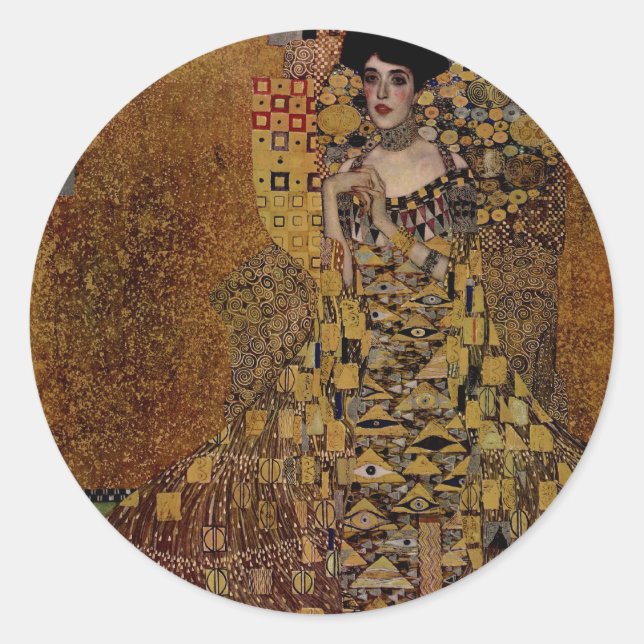 Portrait of Adele Bloch-Bauer I Classic Round Sticker (Front)