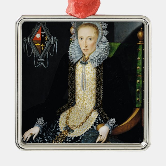 Portrait of Adriana van Nesse, 1611 Metal Ornament (Front)