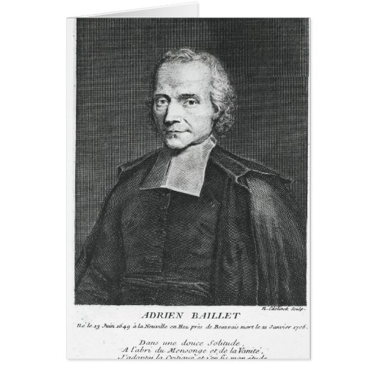 Portrait of Adrien Baillet Cards (Front)