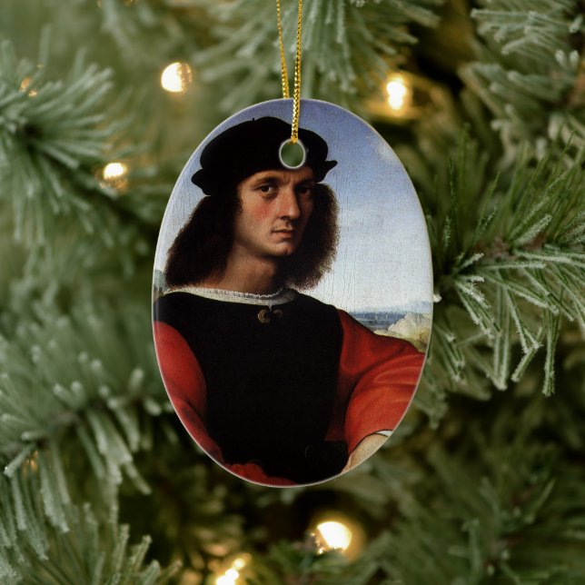 Portrait of Agnolo Doni by Raphael Sanzio Ceramic Ornament (Tree)