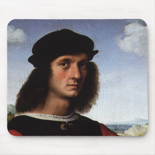 Portrait of Agnolo Doni by Raphael Sanzio Mouse Pad (Front)