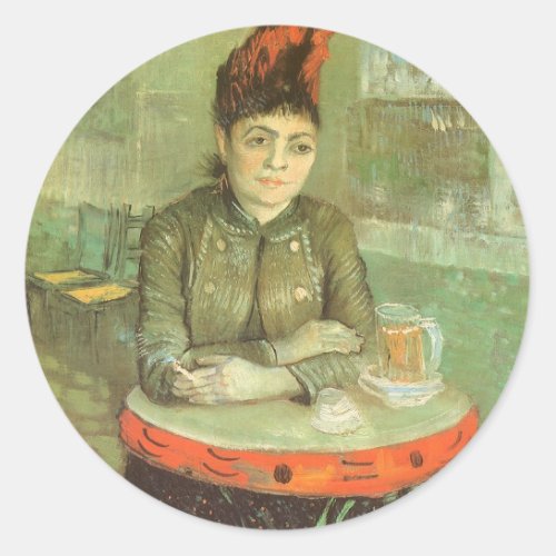 Portrait of Agostina Segatori by Vincent van Gogh Classic Round Sticker
