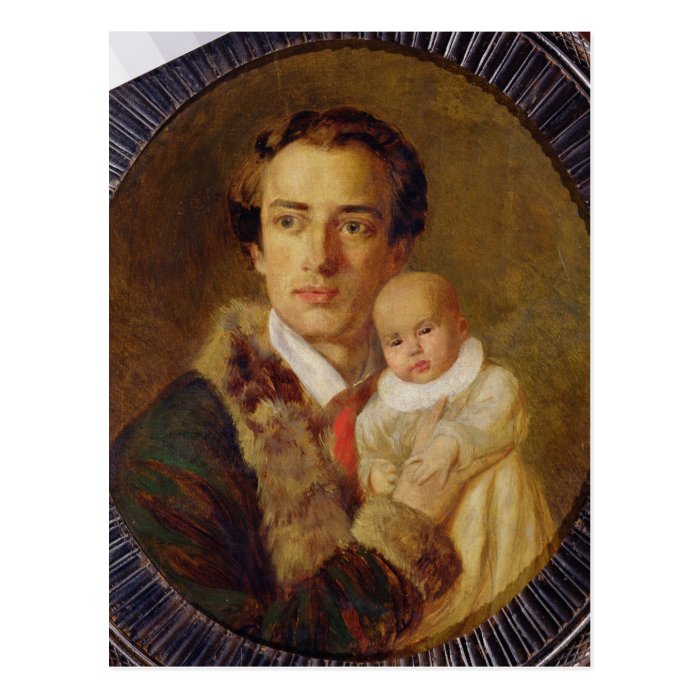 Portrait of Alexander Herzen with his son, 1840 Postcards