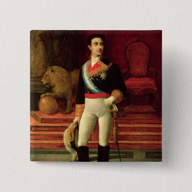 Portrait of Alfonso XII  1876 Pinback Button (Front)