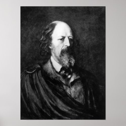 Portrait of Alfred Lord Tennyson  c1860s Poster