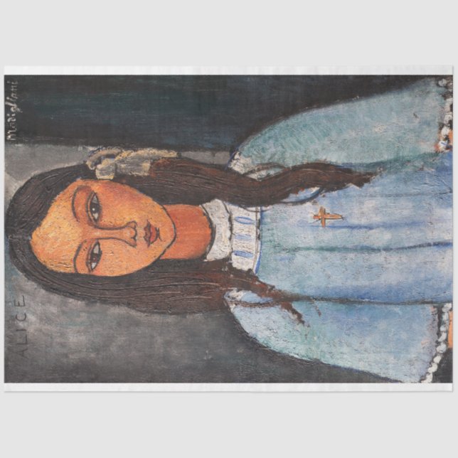 Portrait of Alice, Modigliani Tissue Paper (Front)