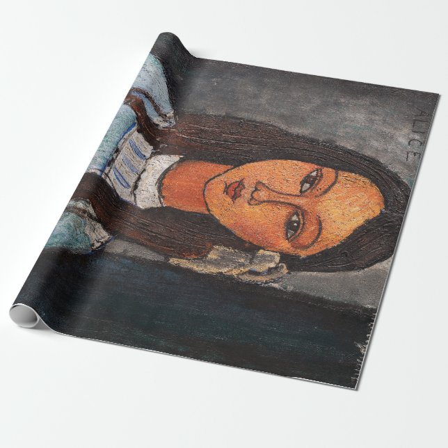 Portrait of Alice, Modigliani Wrapping Paper (Unrolled)