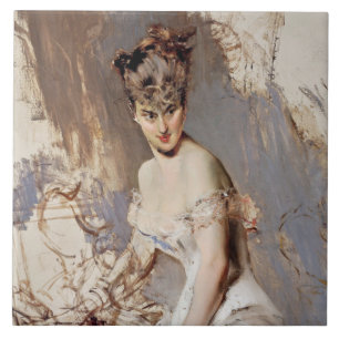 Portrait of Alice Regnault (Female Beauty) Ceramic Tile
