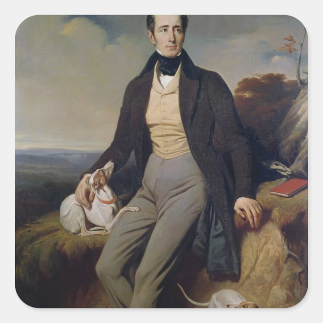 Portrait of Alphonse de Lamartine  1830 Square Sticker (Front)