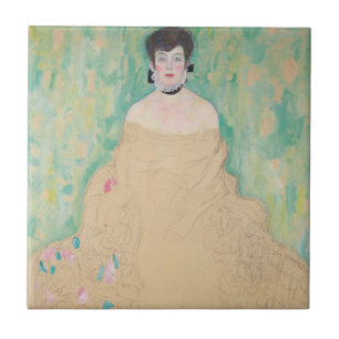 Portrait of Amalie Zuckerkandl by Gustav Klimt Ceramic Tile