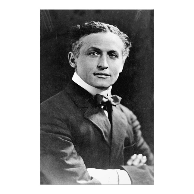 Portrait of American Magician Harry Houdini Photo Print (Front)