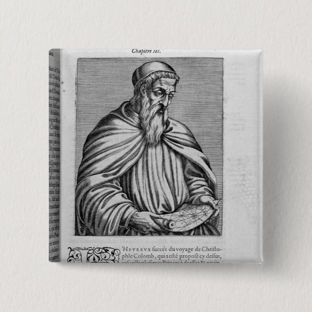 Portrait of Amerigo Vespucci Pinback Button (Front)