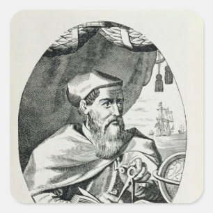 Portrait of Amerigo Vespucci Square Sticker