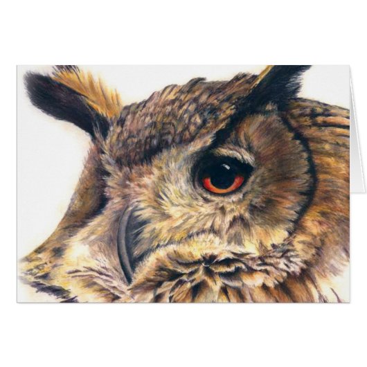 Portrait of an eagle owl everyday card (Front Horizontal)