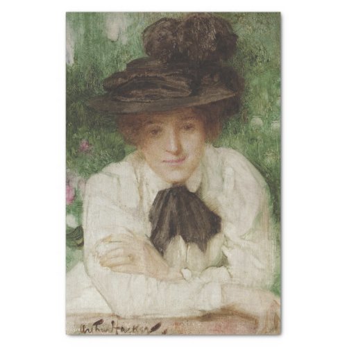 Portrait of an Edwardian Lady Vintage Art Tissue Paper