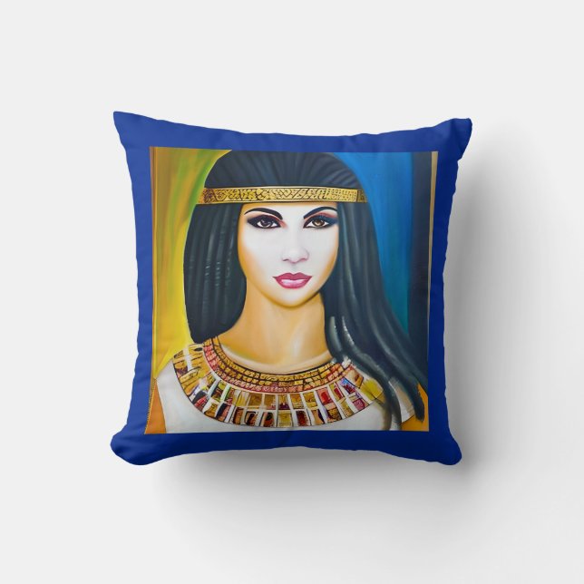 Portrait of an Egyptian Princess Throw Pillow (Front)
